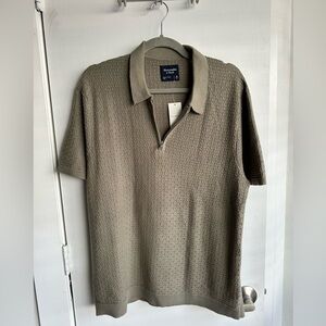 Abercrombie Green Quarter Zip Sweater Polo